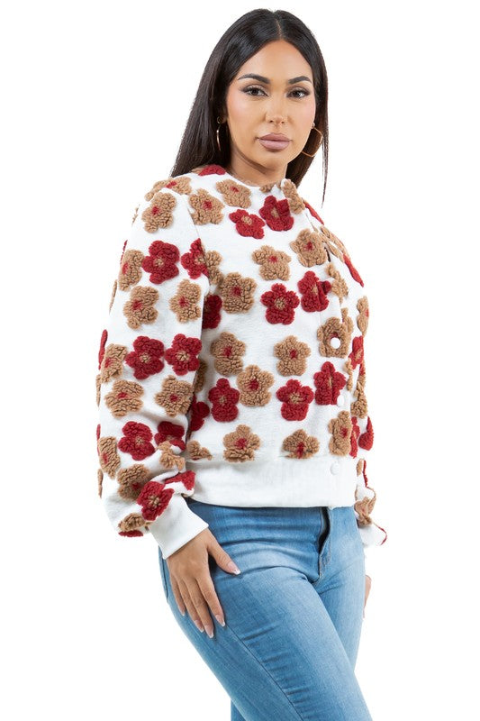 Scarlet Petal Bomber Jacket